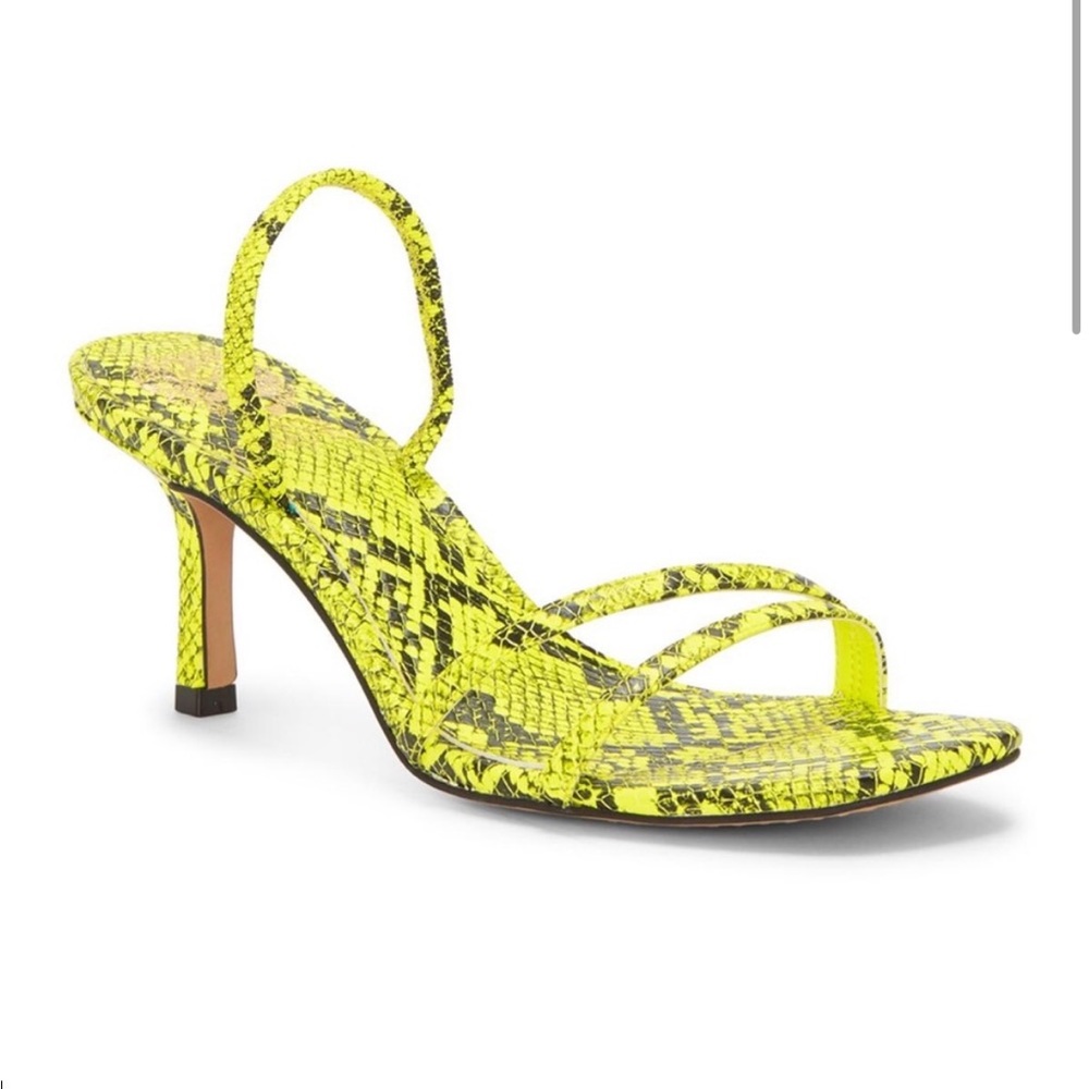 Vince Camuto Chartreuse Snakeskin Slingback